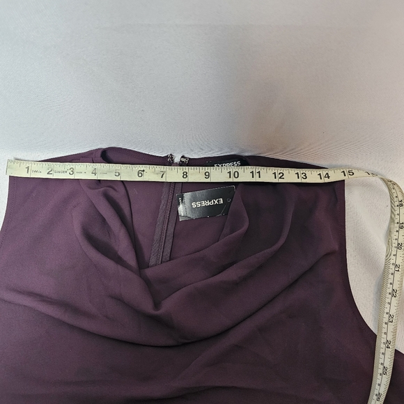 NWT Express Draped Neck Sleeveless Blouse - Deep Plum | Size M - Picture 7 of 8